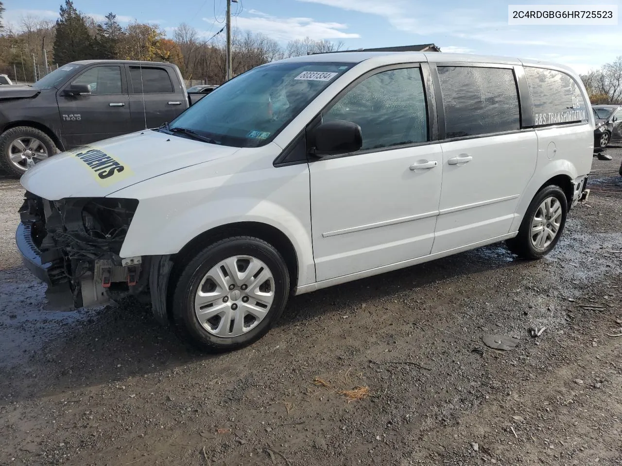 2017 Dodge Grand Caravan Se VIN: 2C4RDGBG6HR725523 Lot: 80331334