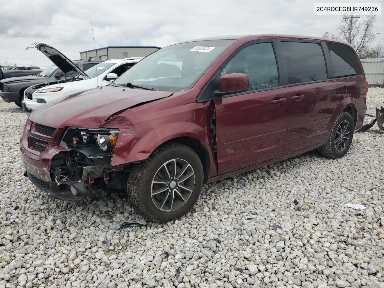 2017 Dodge Grand Caravan Gt VIN: 2C4RDGEG8HR749236 Lot: 80693424