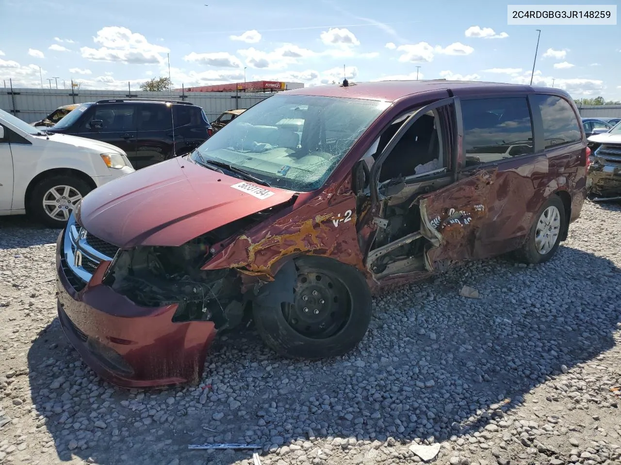 2018 Dodge Grand Caravan Se VIN: 2C4RDGBG3JR148259 Lot: 58331194