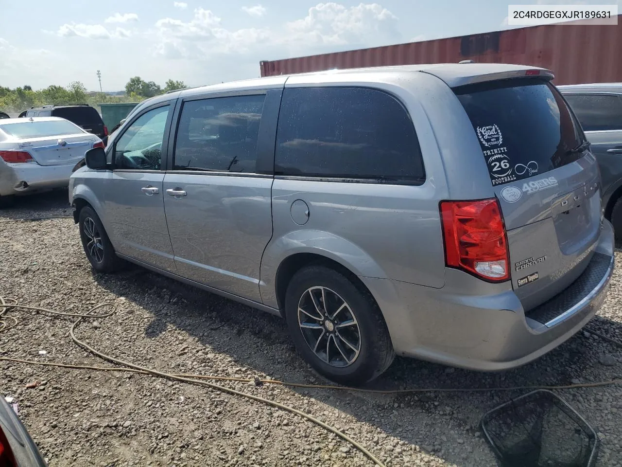 2018 Dodge Grand Caravan Gt VIN: 2C4RDGEGXJR189631 Lot: 66240704