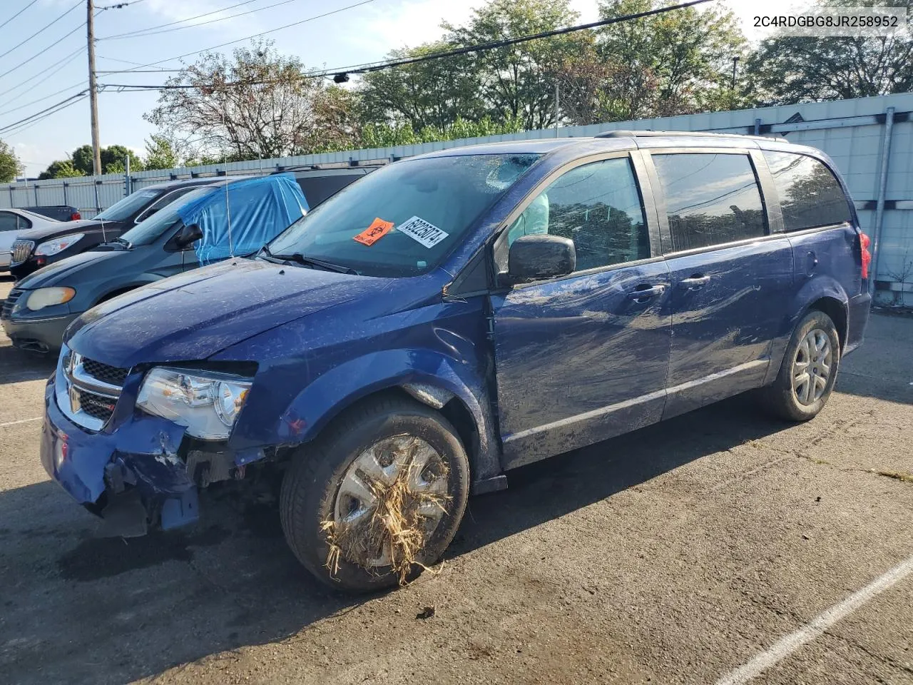 2018 Dodge Grand Caravan Se VIN: 2C4RDGBG8JR258952 Lot: 69225074