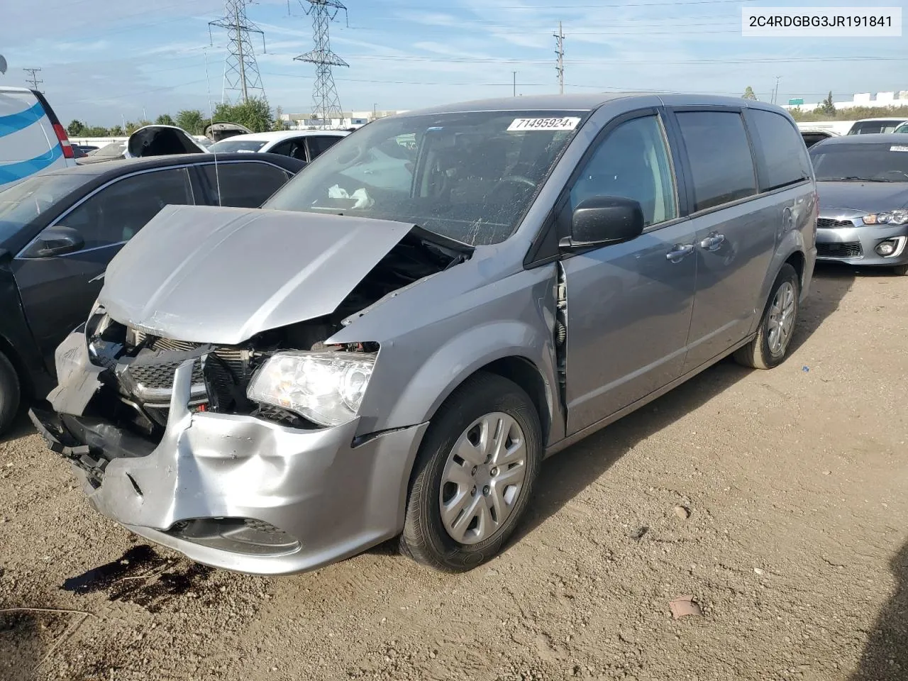 2018 Dodge Grand Caravan Se VIN: 2C4RDGBG3JR191841 Lot: 71495924