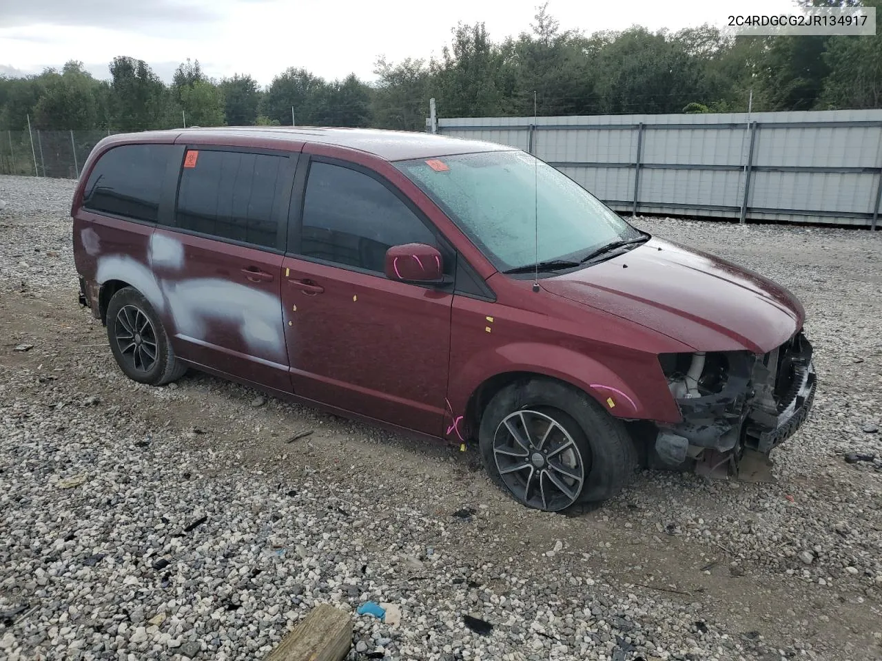 2018 Dodge Grand Caravan Sxt VIN: 2C4RDGCG2JR134917 Lot: 72696884