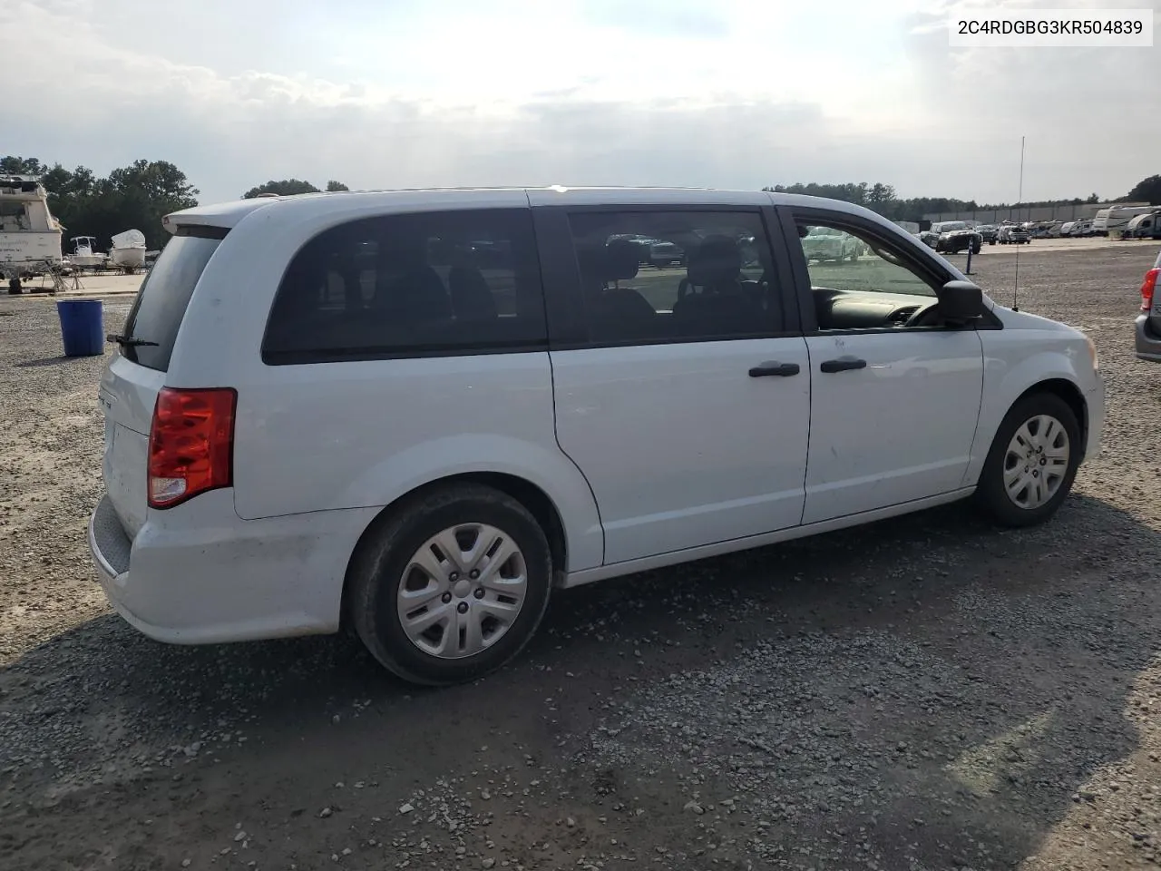 2018 Dodge Grand Caravan Se VIN: 2C4RDGBG3KR504839 Lot: 72989124