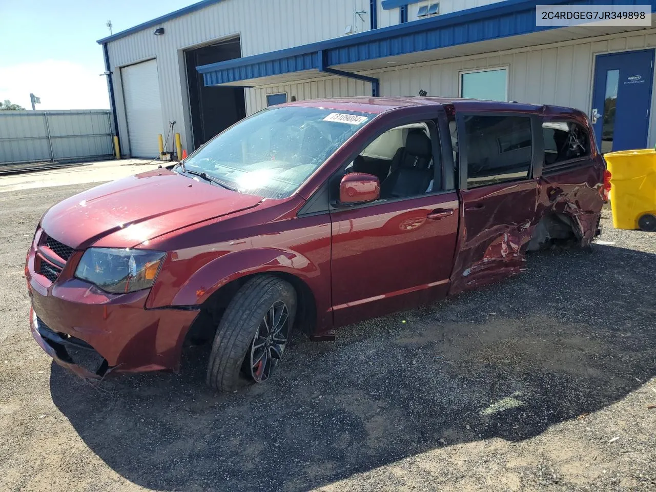 2018 Dodge Grand Caravan Gt VIN: 2C4RDGEG7JR349898 Lot: 72991404