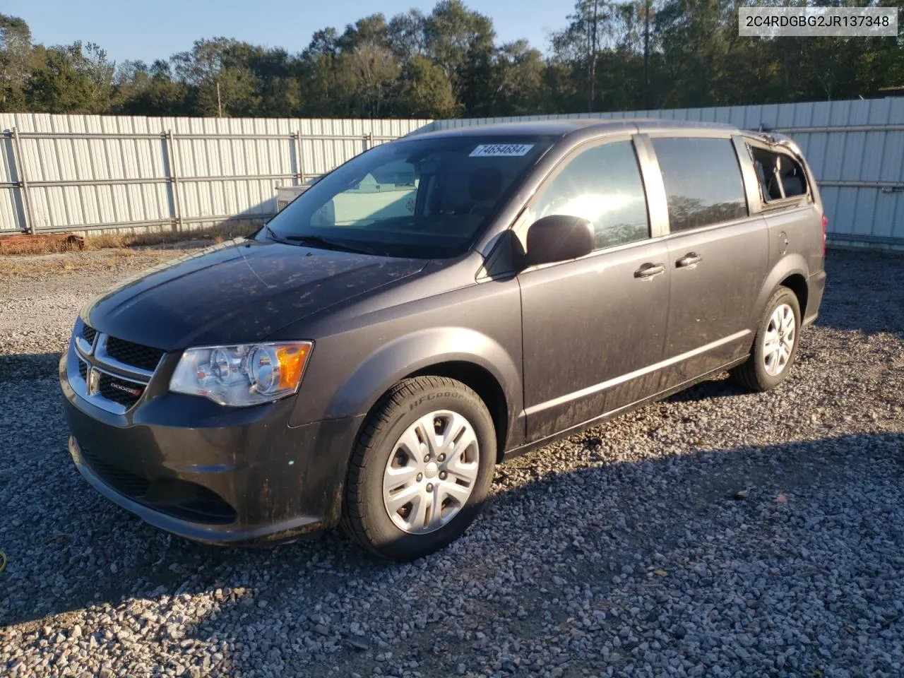 2018 Dodge Grand Caravan Se VIN: 2C4RDGBG2JR137348 Lot: 74654684