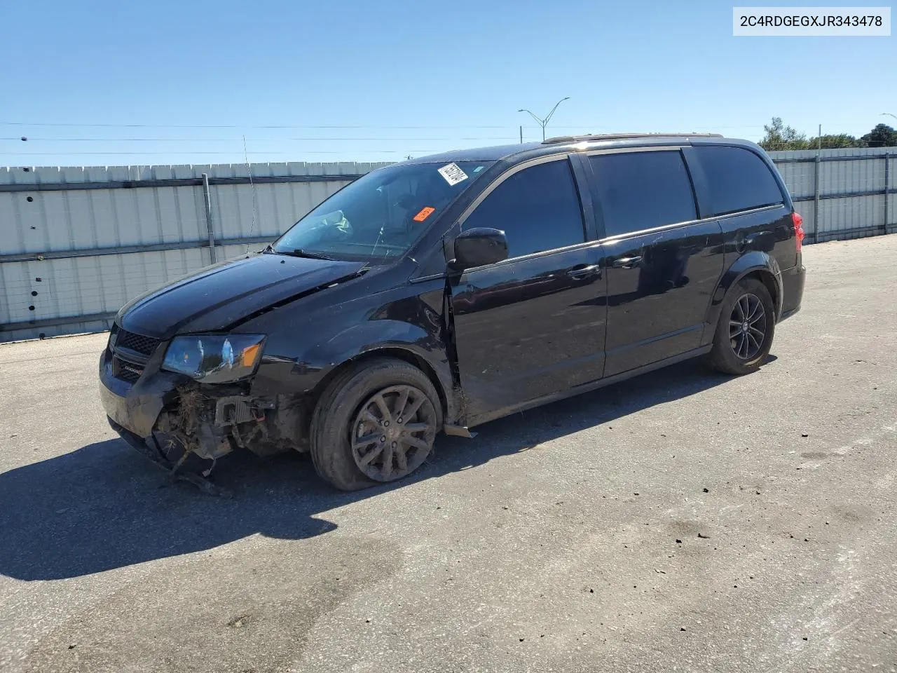 2018 Dodge Grand Caravan Gt VIN: 2C4RDGEGXJR343478 Lot: 75572104