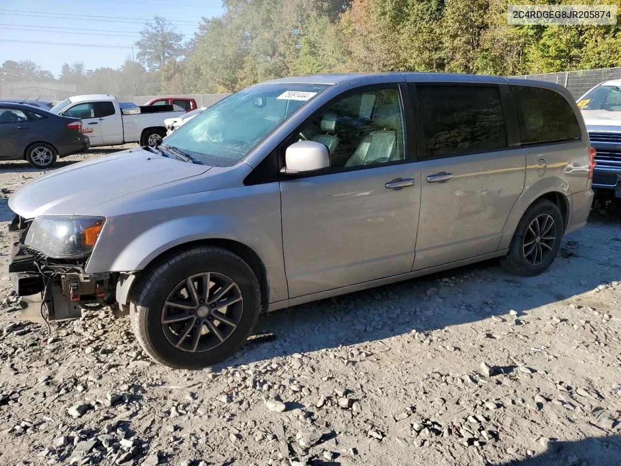 2018 Dodge Grand Caravan Gt VIN: 2C4RDGEG8JR205874 Lot: 75891444