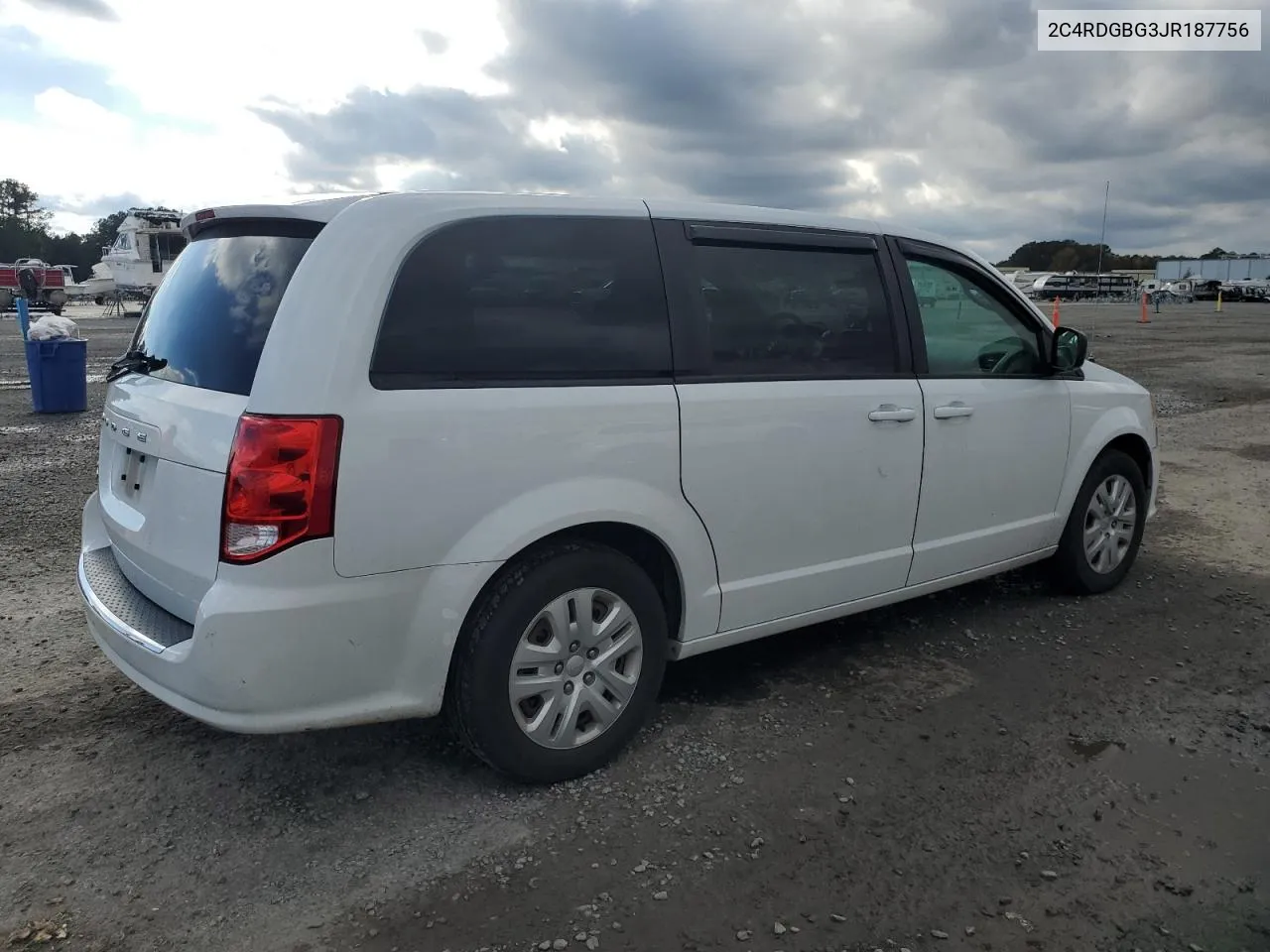 2018 Dodge Grand Caravan Se VIN: 2C4RDGBG3JR187756 Lot: 80208374