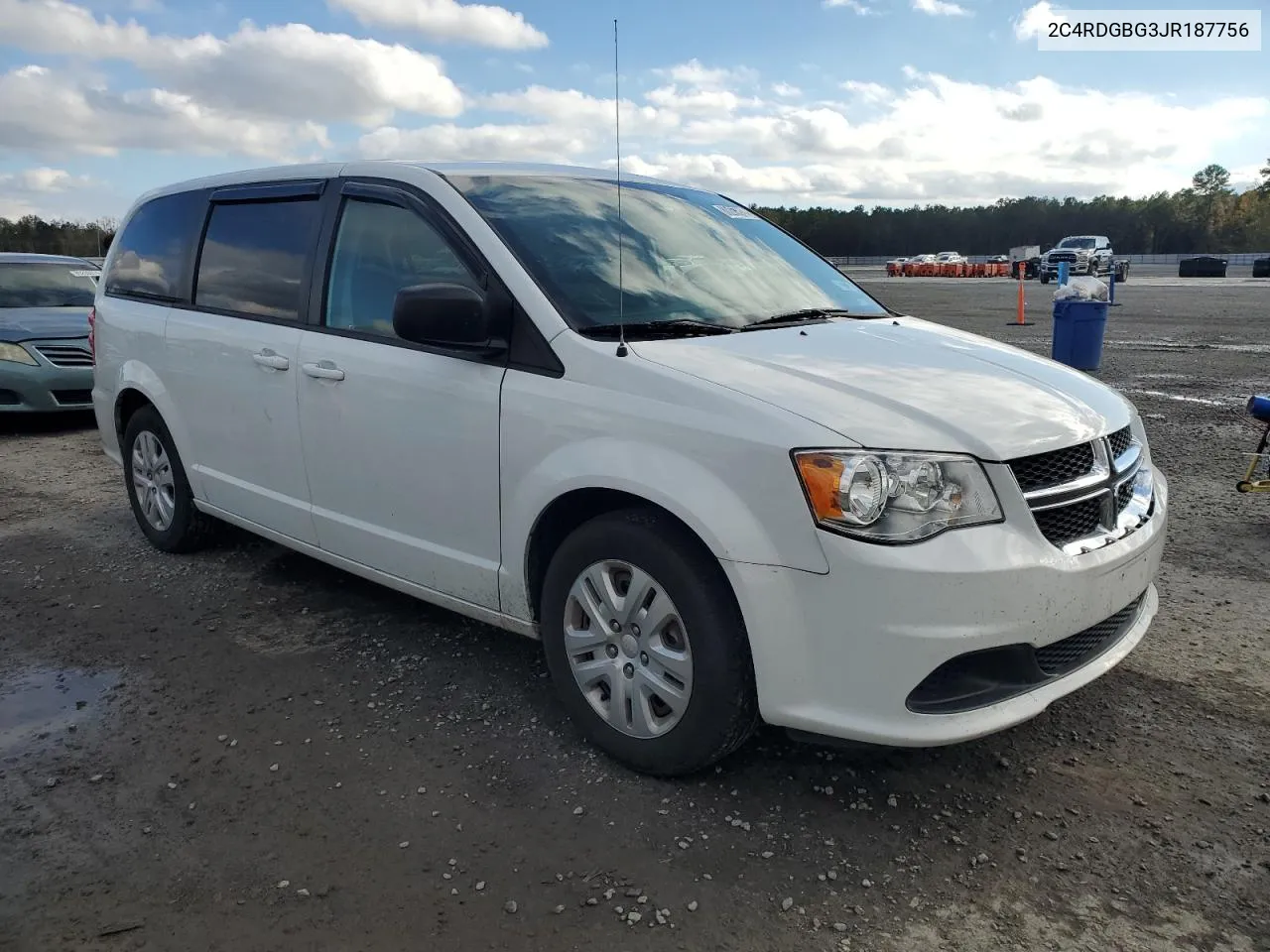 2018 Dodge Grand Caravan Se VIN: 2C4RDGBG3JR187756 Lot: 80208374