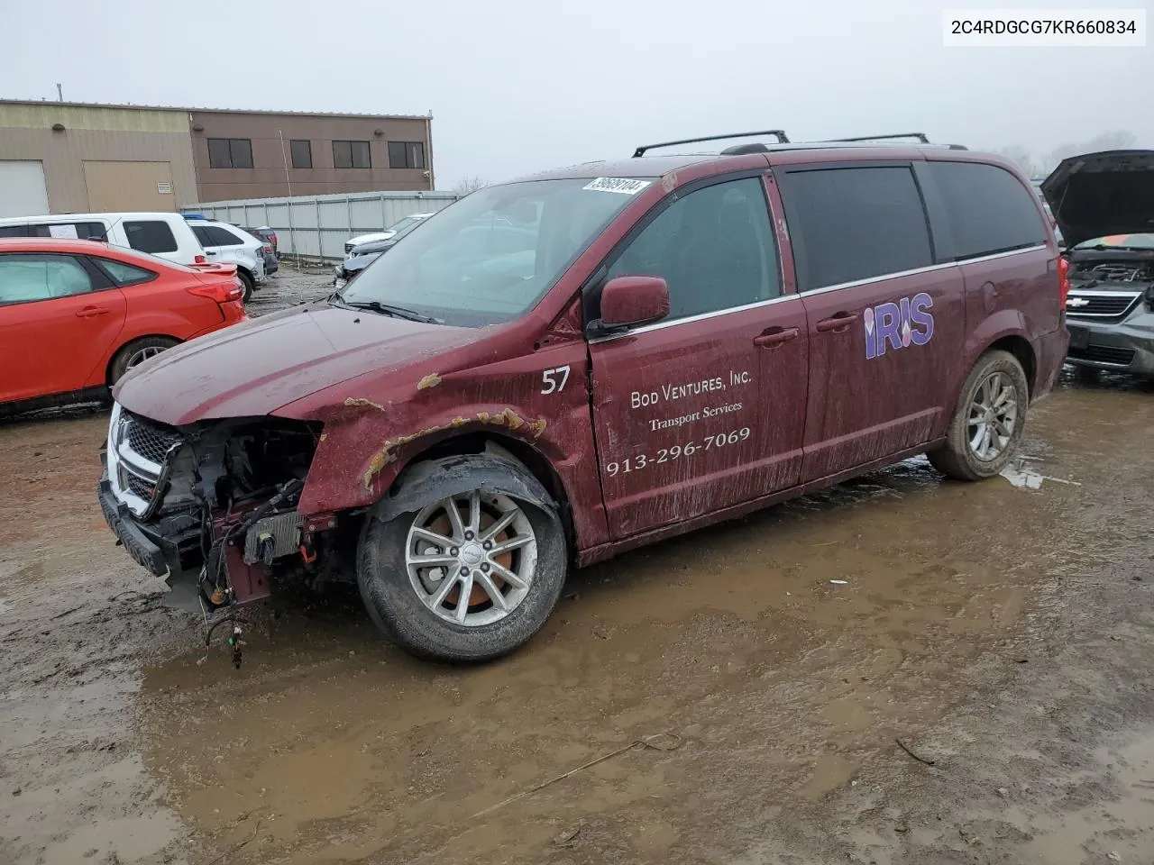 2019 Dodge Grand Caravan Sxt VIN: 2C4RDGCG7KR660834 Lot: 39609104