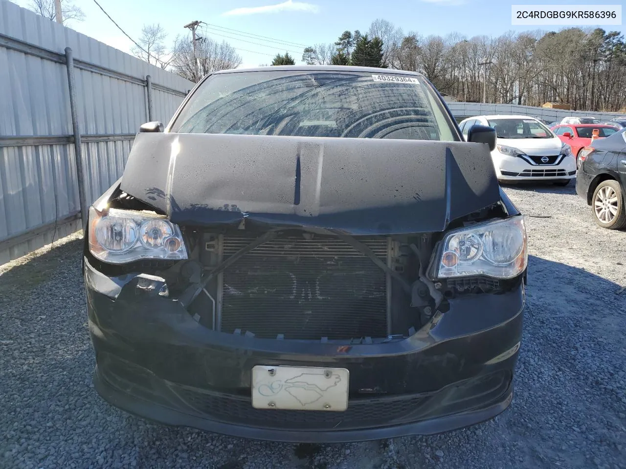 2019 Dodge Grand Caravan Se VIN: 2C4RDGBG9KR586396 Lot: 40329364