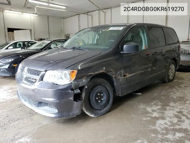 2019 Dodge Grand Caravan Se VIN: 2C4RDGBG0KR619270 Lot: 52565704