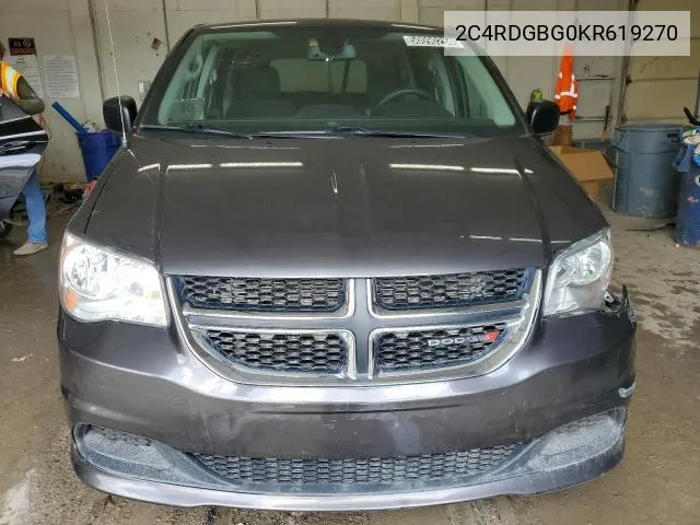 2019 Dodge Grand Caravan Se VIN: 2C4RDGBG0KR619270 Lot: 52565704