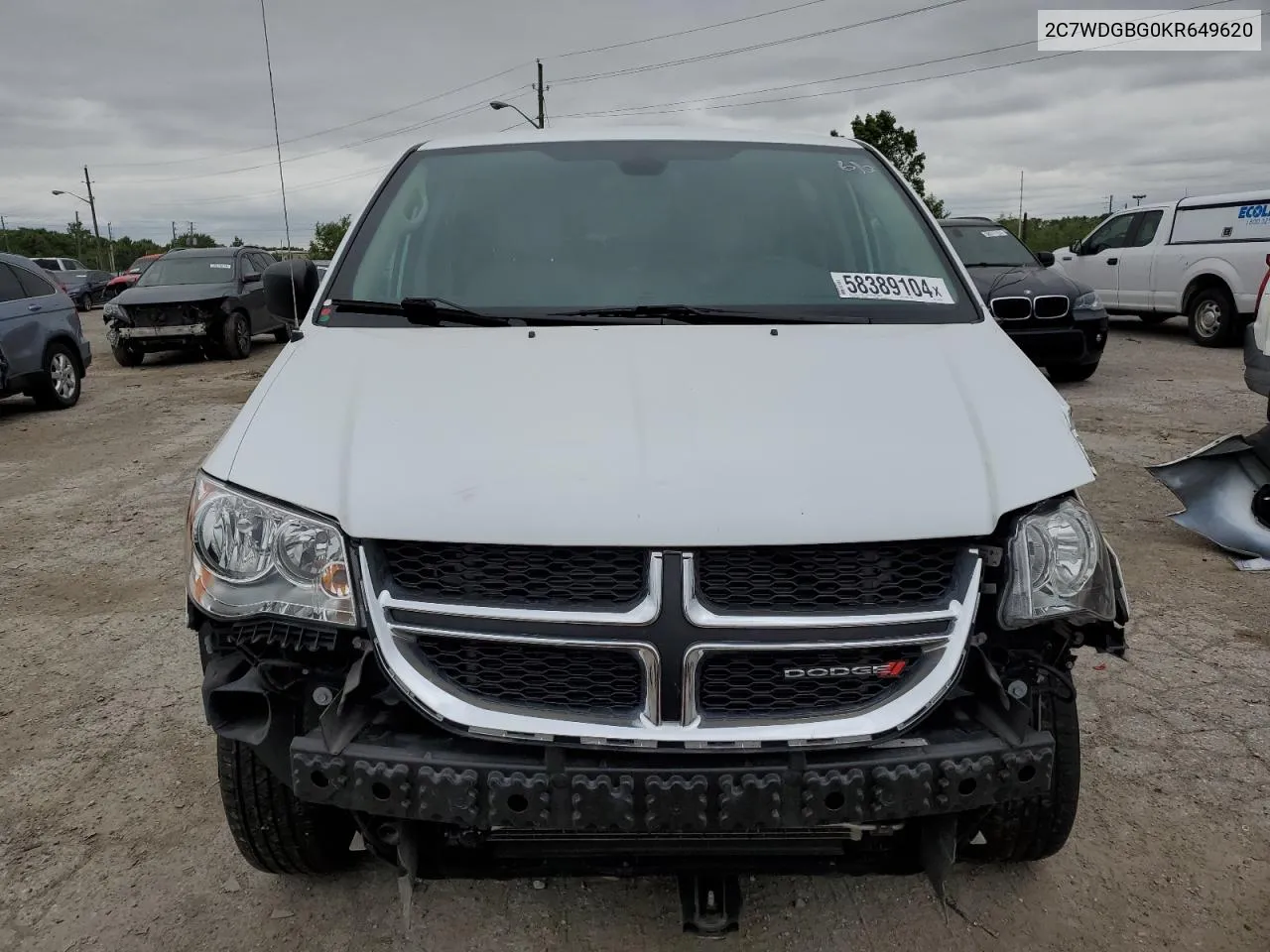 2019 Dodge Grand Caravan Se VIN: 2C7WDGBG0KR649620 Lot: 58389104