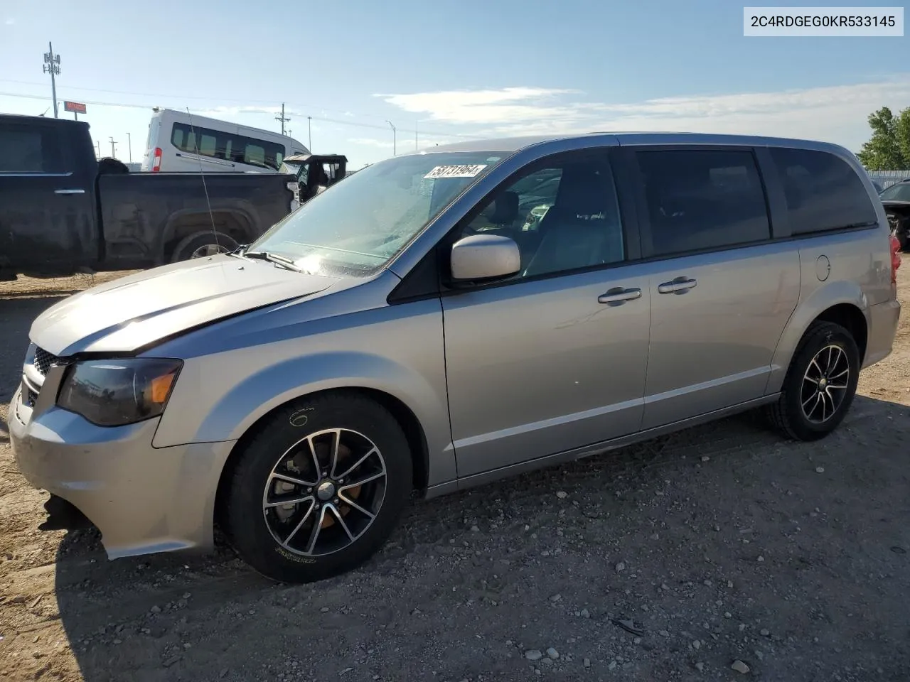 2019 Dodge Grand Caravan Gt VIN: 2C4RDGEG0KR533145 Lot: 58731964