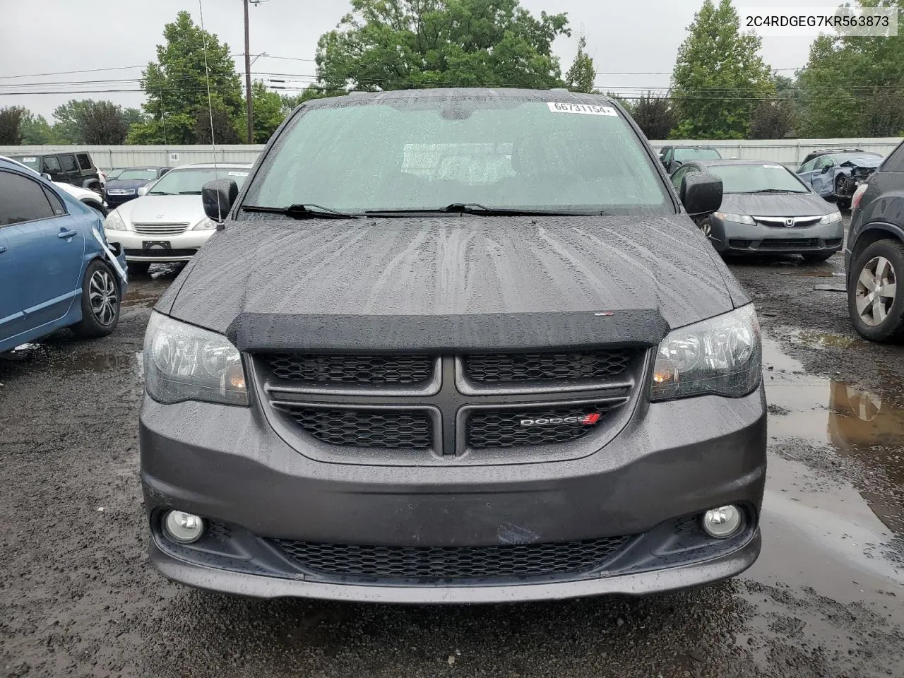 2019 Dodge Grand Caravan Gt VIN: 2C4RDGEG7KR563873 Lot: 66731154