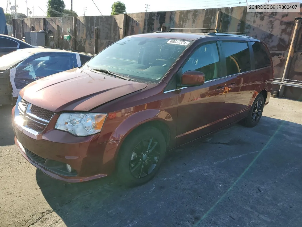 2C4RDGCG9KR802407 2019 Dodge Grand Caravan Sxt