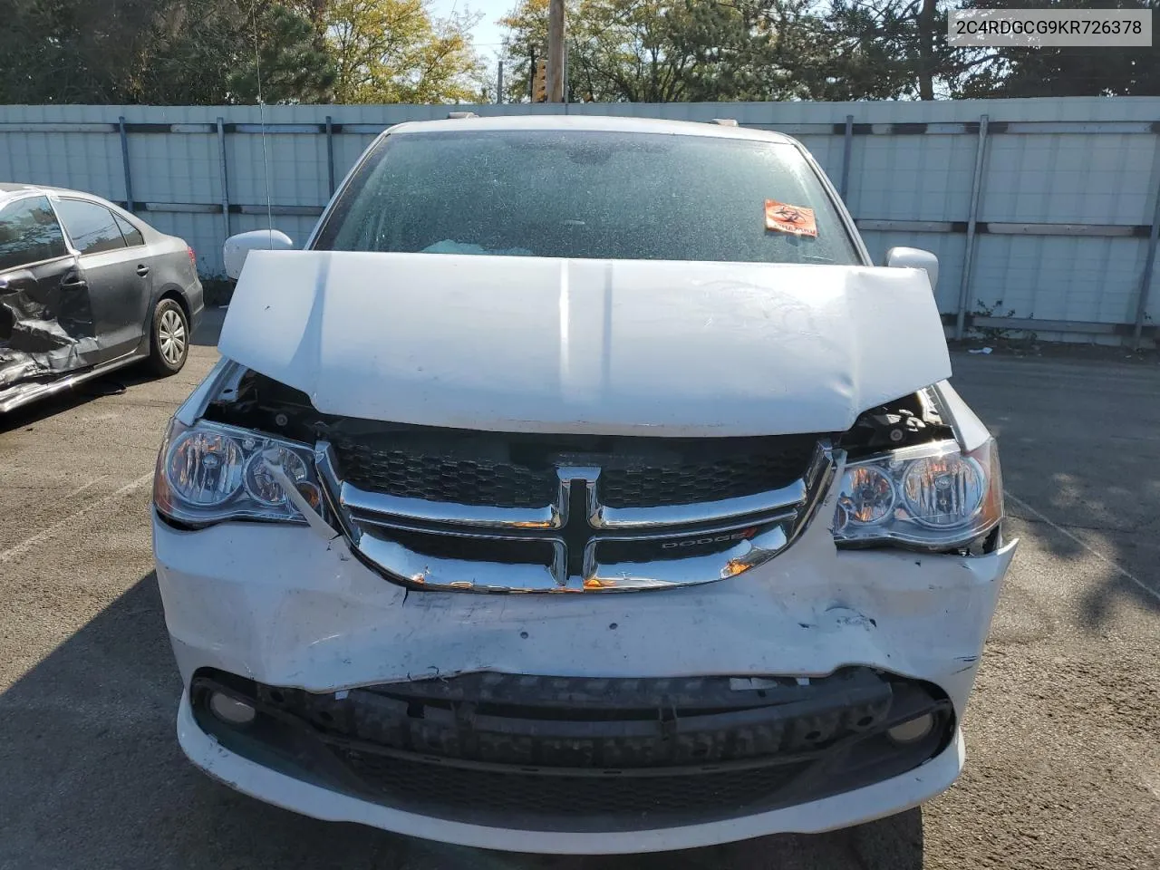 2019 Dodge Grand Caravan Sxt VIN: 2C4RDGCG9KR726378 Lot: 69788274