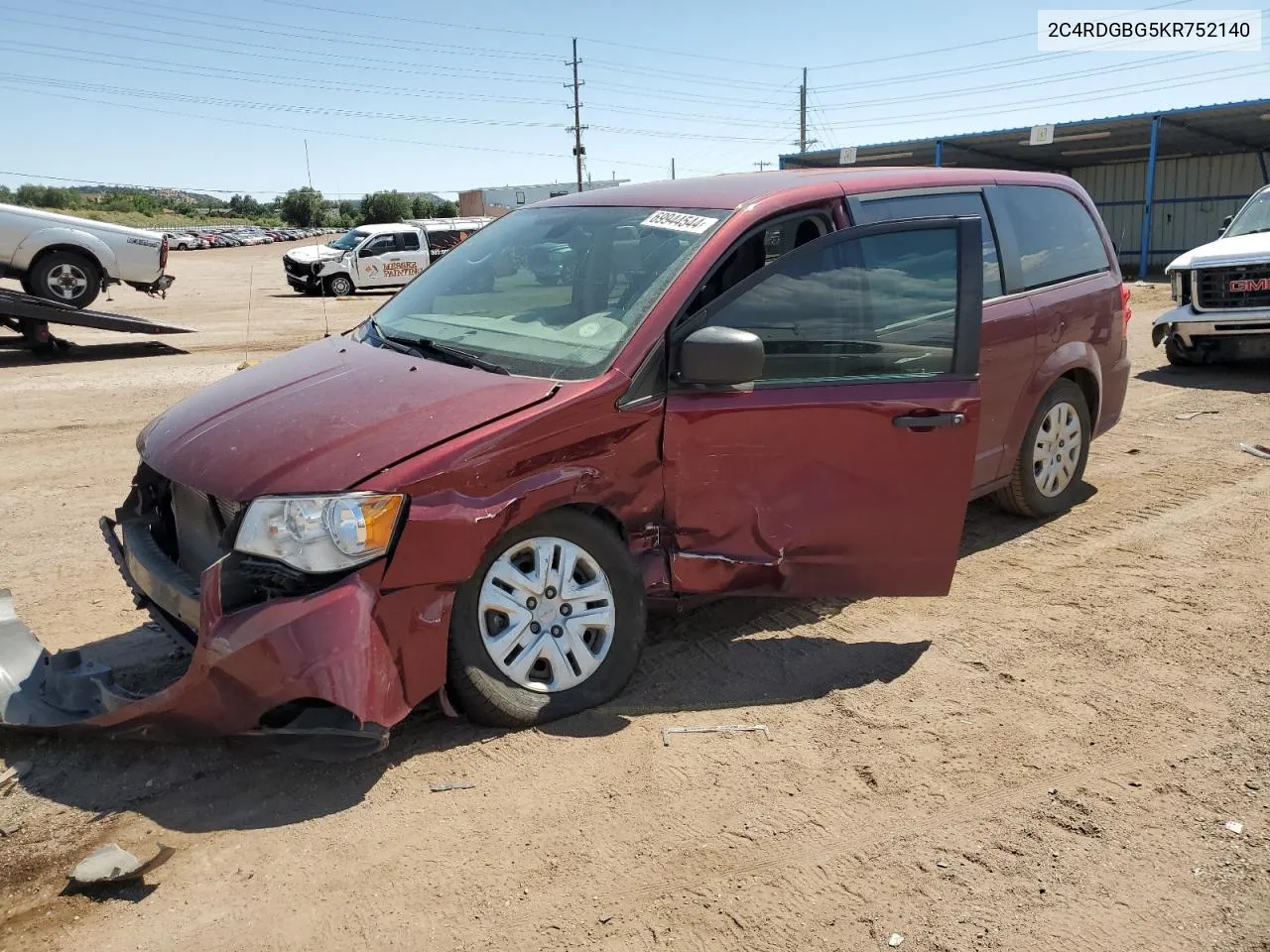 2019 Dodge Grand Caravan Se VIN: 2C4RDGBG5KR752140 Lot: 69944544