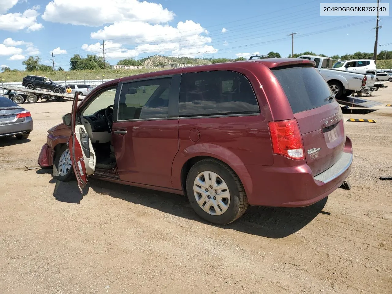 2C4RDGBG5KR752140 2019 Dodge Grand Caravan Se