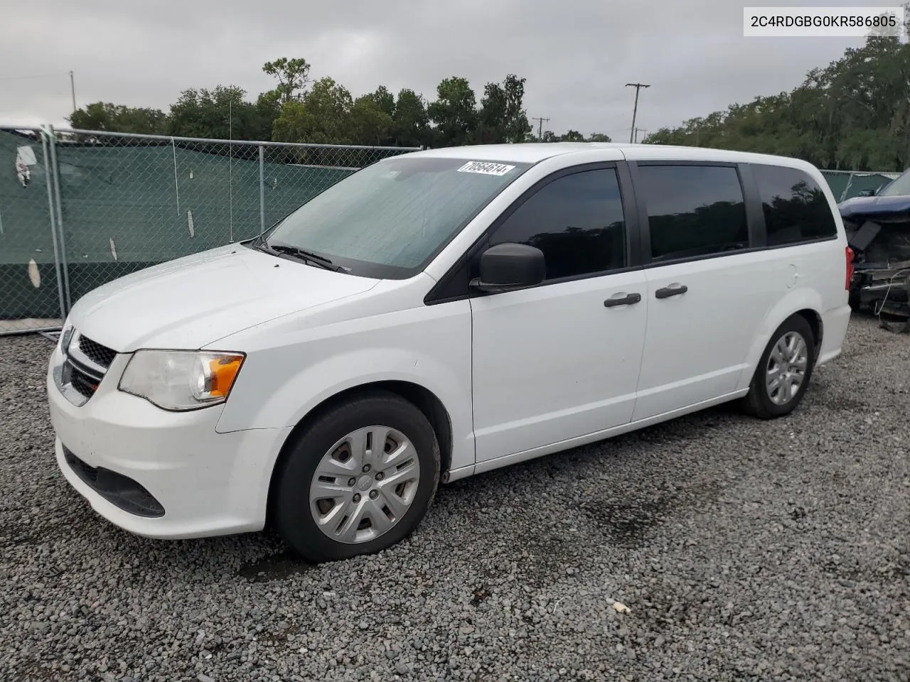 2C4RDGBG0KR586805 2019 Dodge Grand Caravan Se