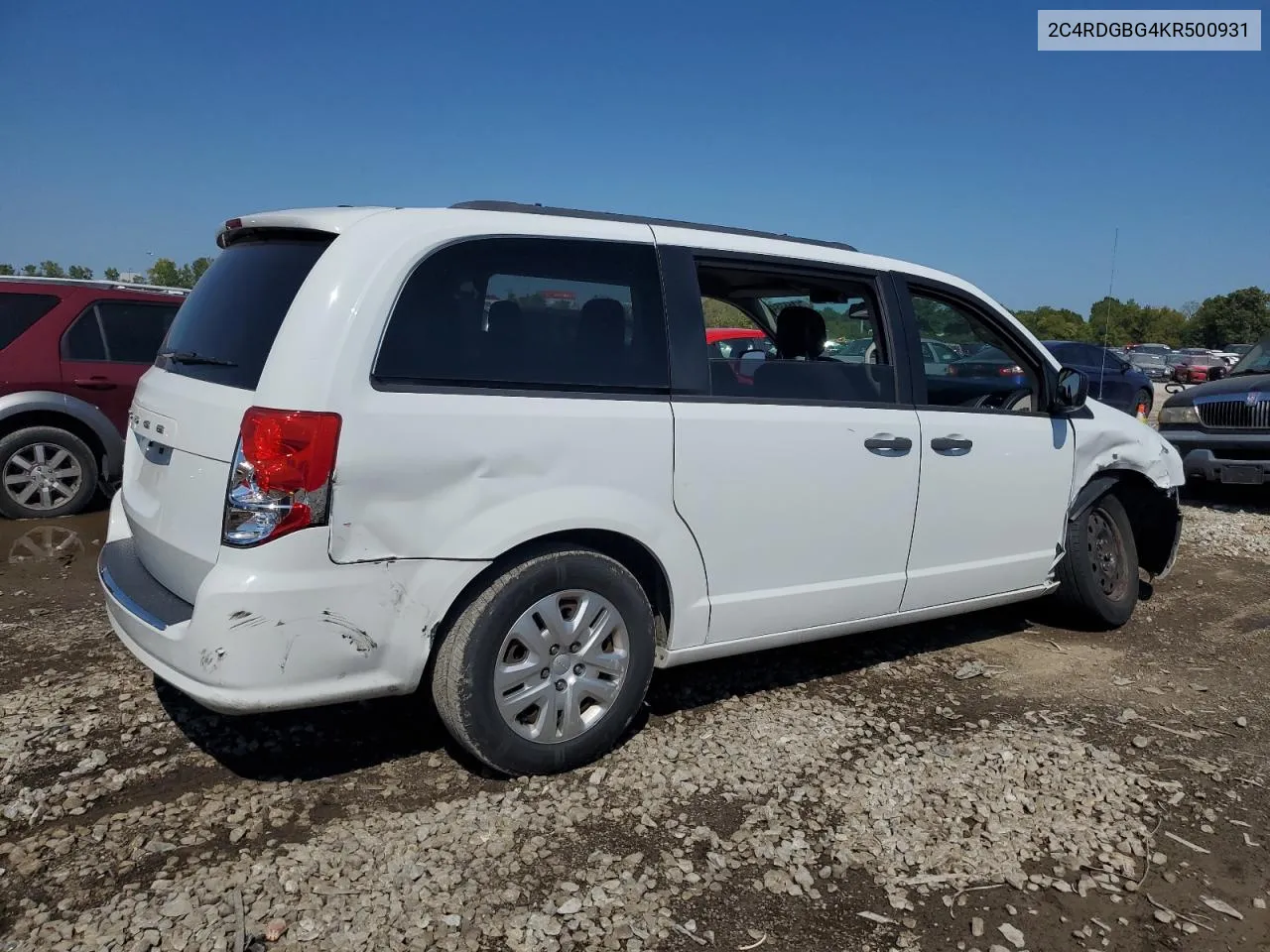 2019 Dodge Grand Caravan Se VIN: 2C4RDGBG4KR500931 Lot: 71155364