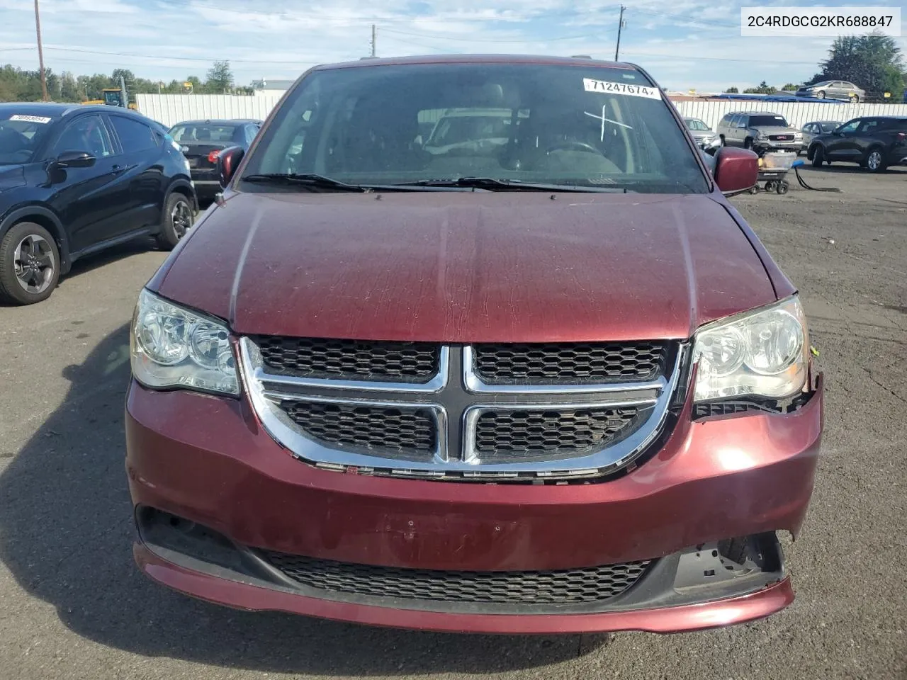 2019 Dodge Grand Caravan Sxt VIN: 2C4RDGCG2KR688847 Lot: 71247674