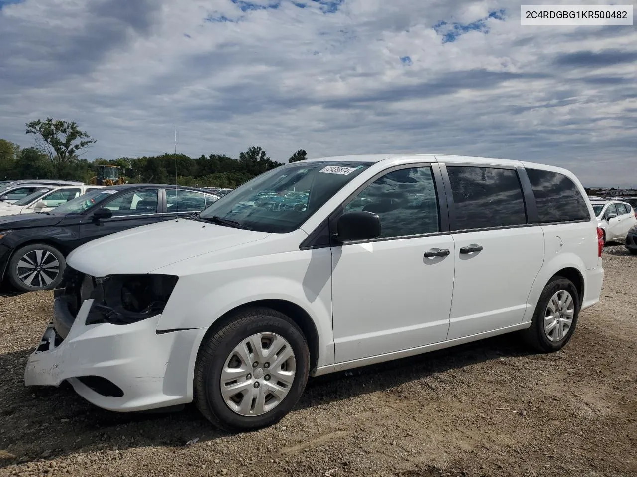 2019 Dodge Grand Caravan Se VIN: 2C4RDGBG1KR500482 Lot: 72439874