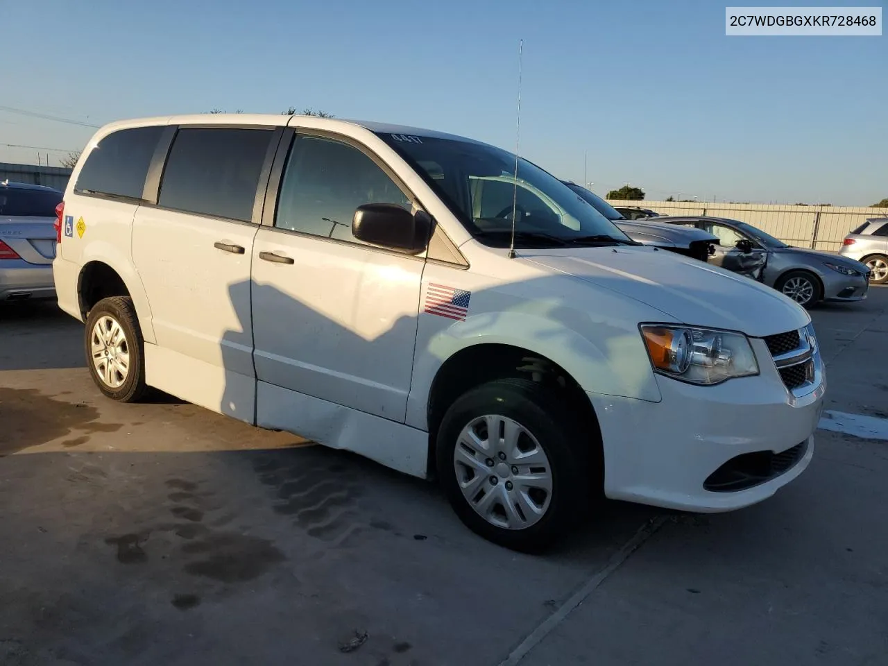 2019 Dodge Grand Caravan Se VIN: 2C7WDGBGXKR728468 Lot: 72481144