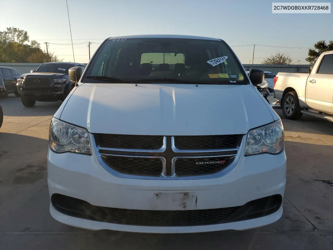 2019 Dodge Grand Caravan Se VIN: 2C7WDGBGXKR728468 Lot: 72481144