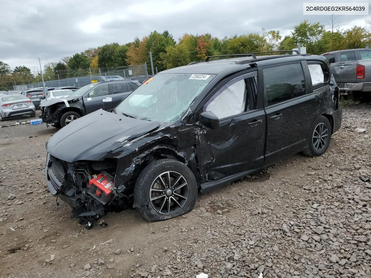 2019 Dodge Grand Caravan Gt VIN: 2C4RDGEG2KR564039 Lot: 72883254