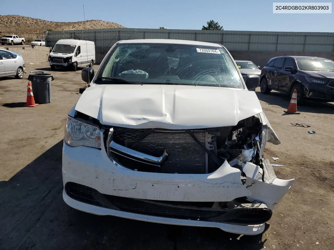 2019 Dodge Grand Caravan Se VIN: 2C4RDGBG2KR803903 Lot: 73353164