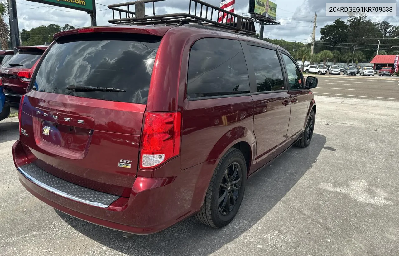 2019 Dodge Grand Caravan Gt VIN: 2C4RDGEG1KR709538 Lot: 73368184