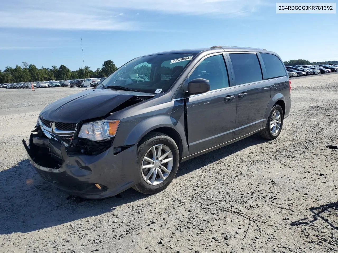 2019 Dodge Grand Caravan Sxt VIN: 2C4RDGCG3KR781392 Lot: 73579054