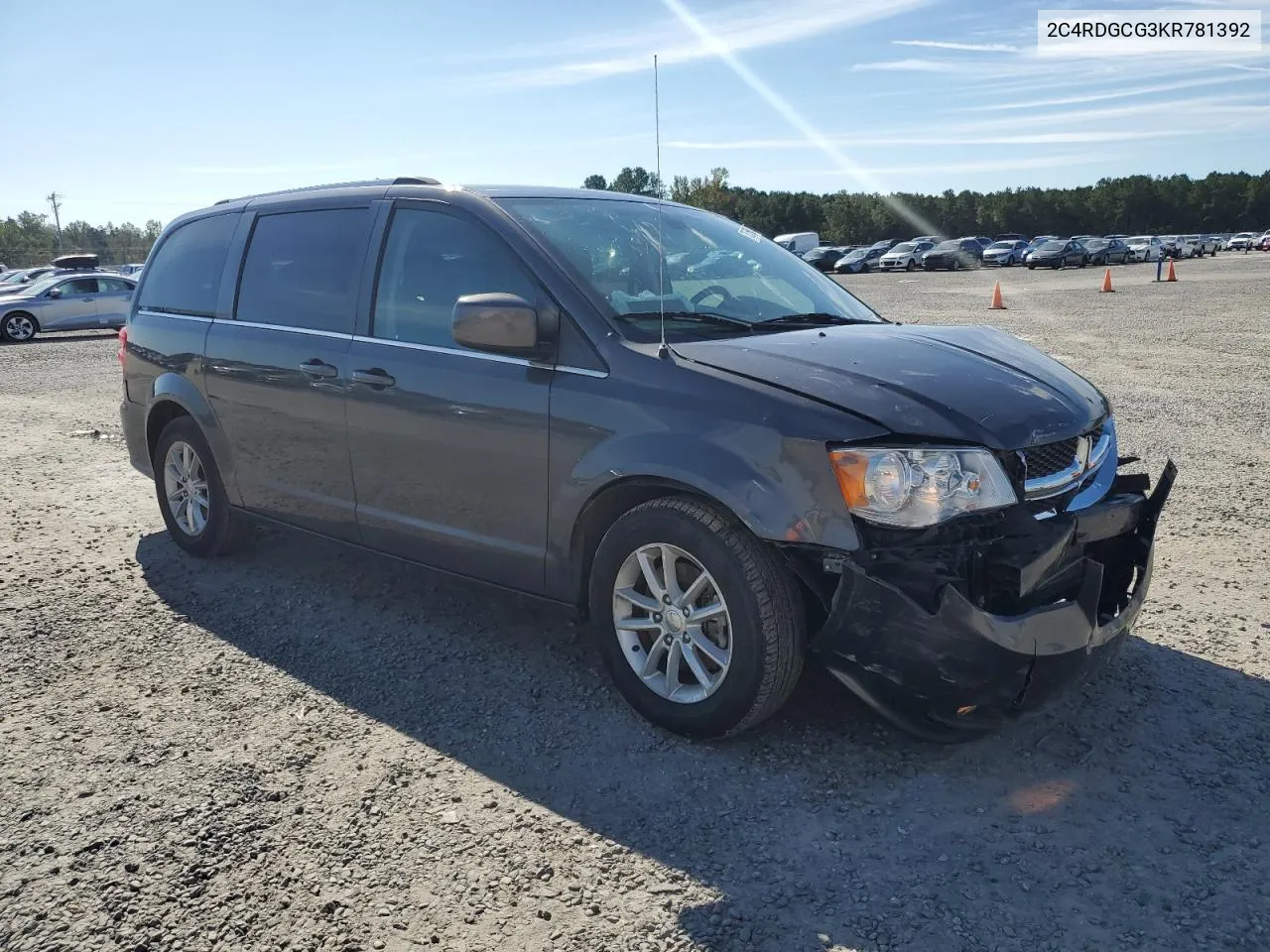 2019 Dodge Grand Caravan Sxt VIN: 2C4RDGCG3KR781392 Lot: 73579054