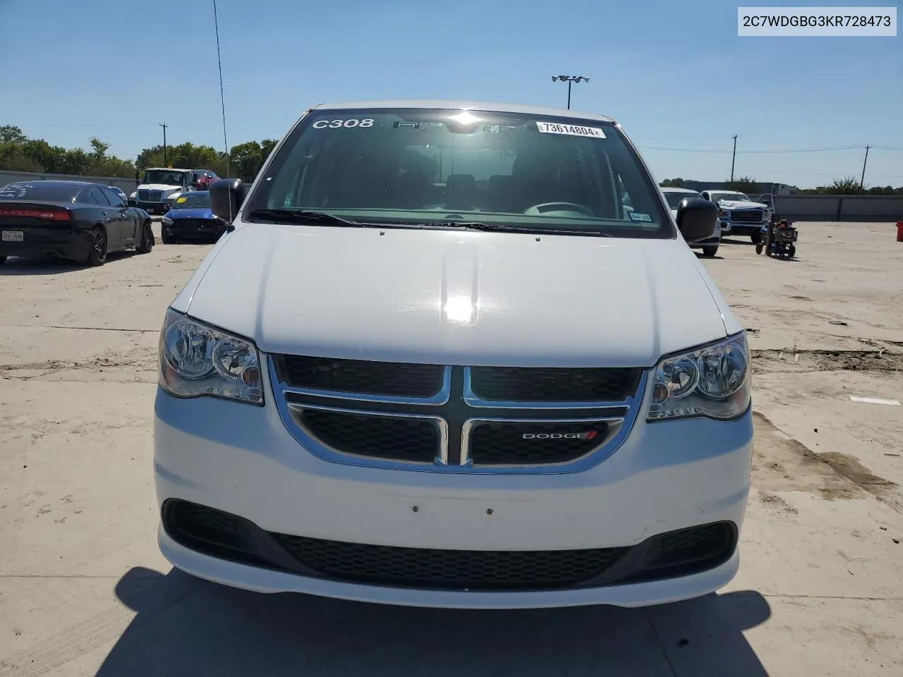 2019 Dodge Grand Caravan Se VIN: 2C7WDGBG3KR728473 Lot: 73614804