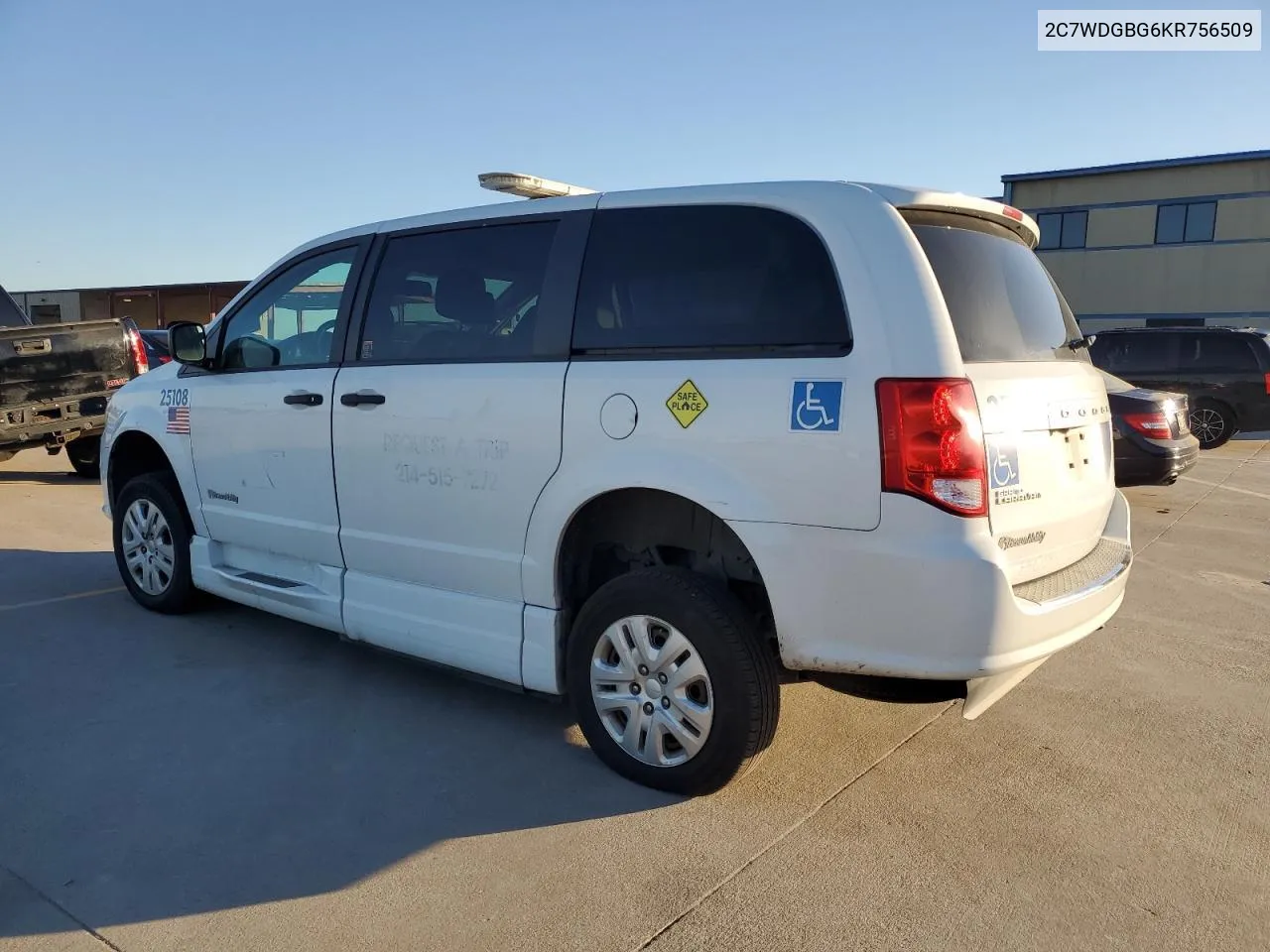 2019 Dodge Grand Caravan Se VIN: 2C7WDGBG6KR756509 Lot: 73614814