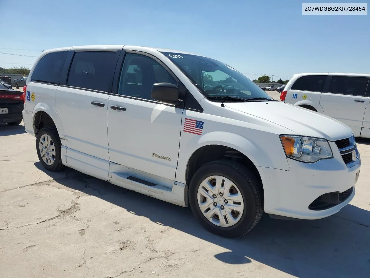 2C7WDGBG2KR728464 2019 Dodge Grand Caravan Se