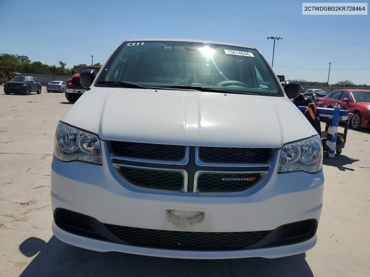 2019 Dodge Grand Caravan Se VIN: 2C7WDGBG2KR728464 Lot: 73614844