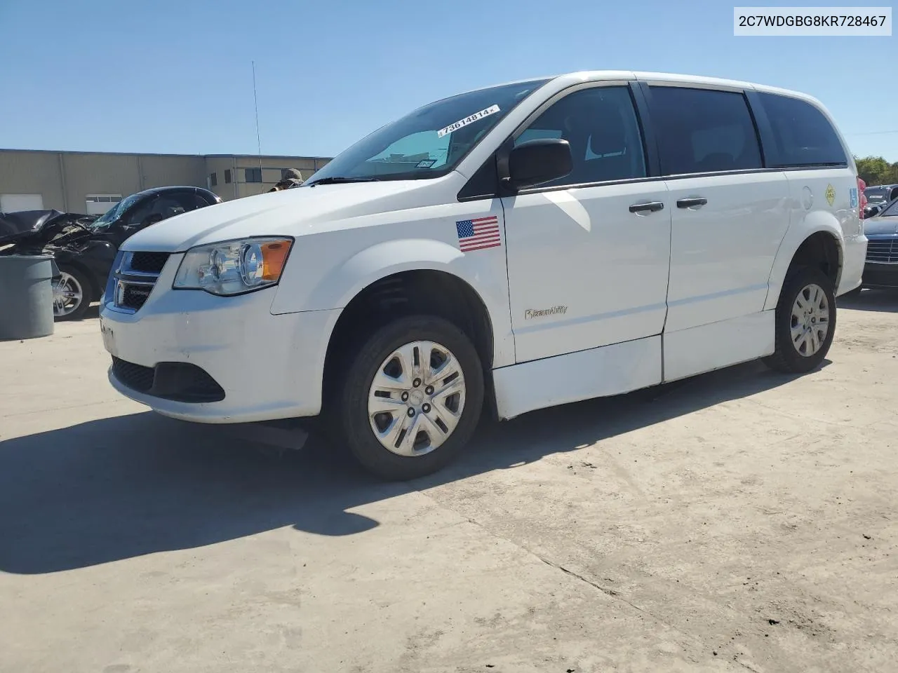 2019 Dodge Grand Caravan Se VIN: 2C7WDGBG8KR728467 Lot: 73614914