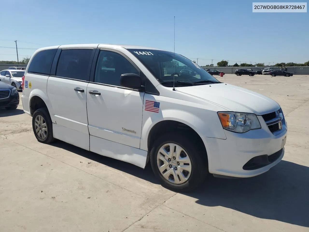 2019 Dodge Grand Caravan Se VIN: 2C7WDGBG8KR728467 Lot: 73614914