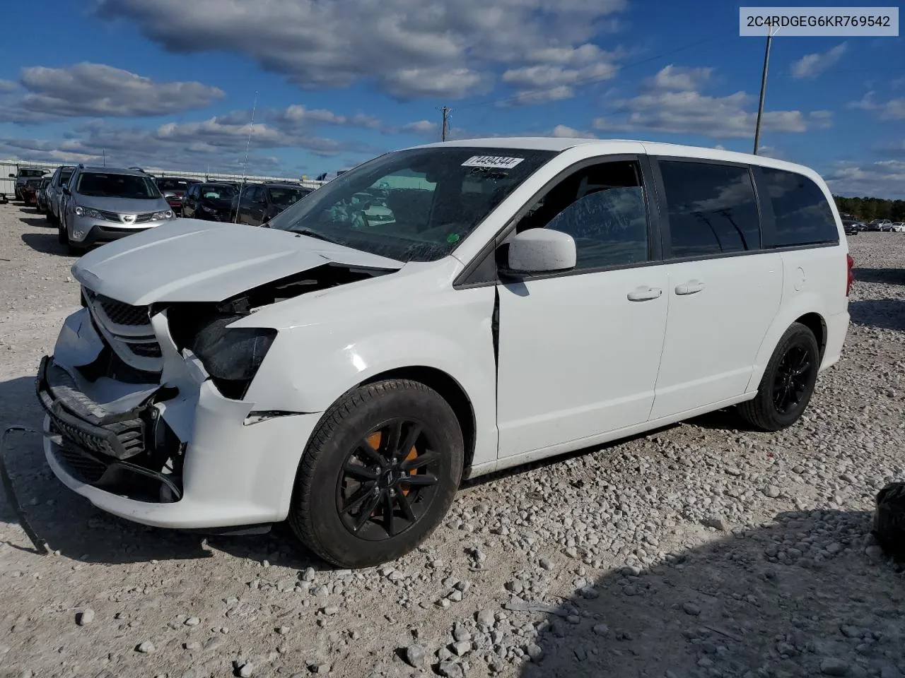 2019 Dodge Grand Caravan Gt VIN: 2C4RDGEG6KR769542 Lot: 74494344