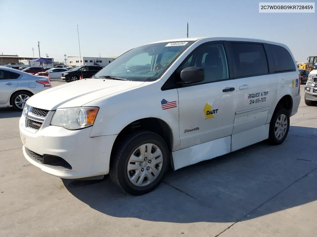 2019 Dodge Grand Caravan Se VIN: 2C7WDGBG9KR728459 Lot: 74964494