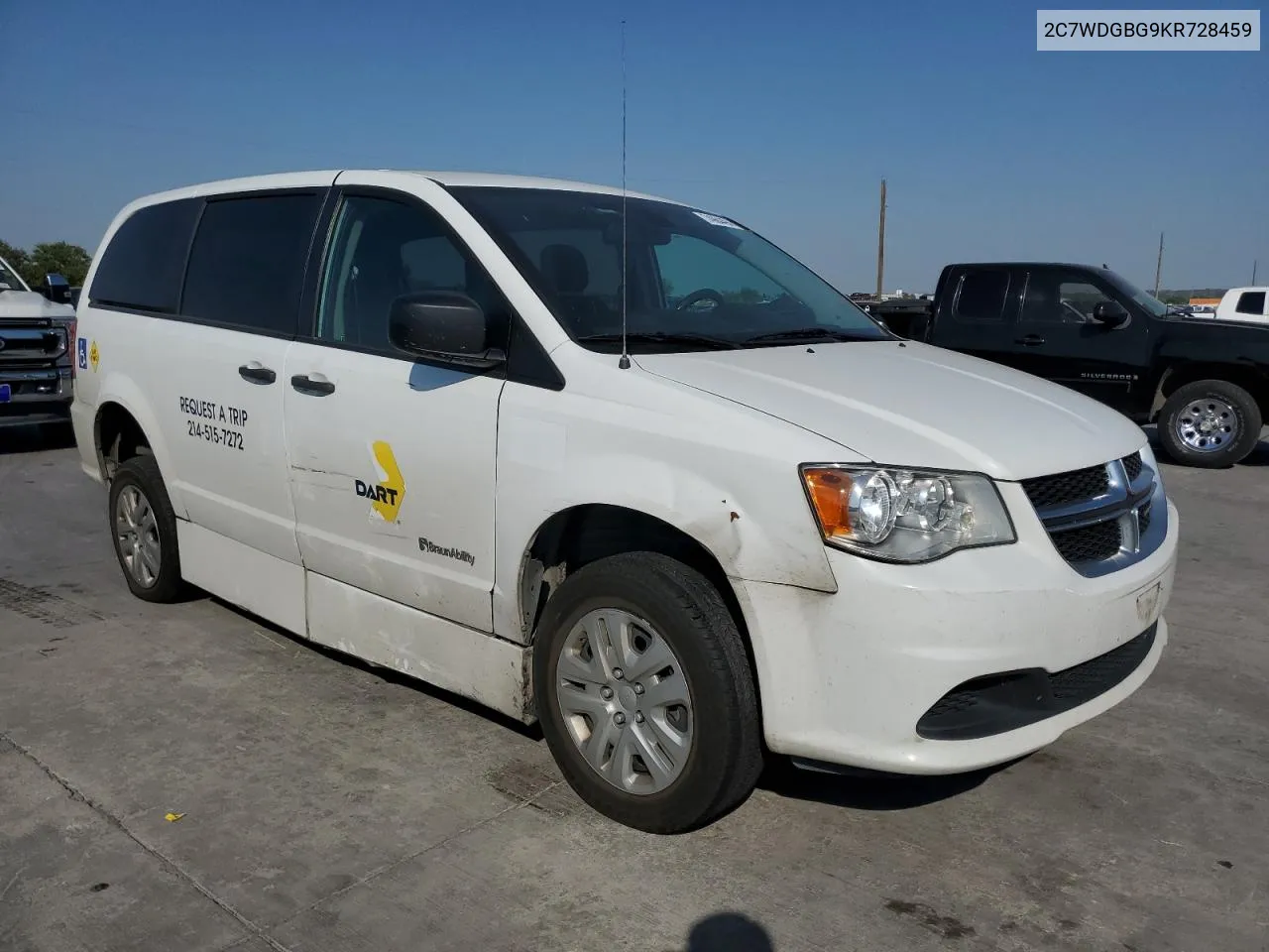 2019 Dodge Grand Caravan Se VIN: 2C7WDGBG9KR728459 Lot: 74964494