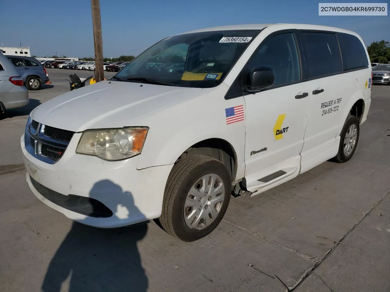 2019 Dodge Grand Caravan Se VIN: 2C7WDGBG4KR699730 Lot: 75360154