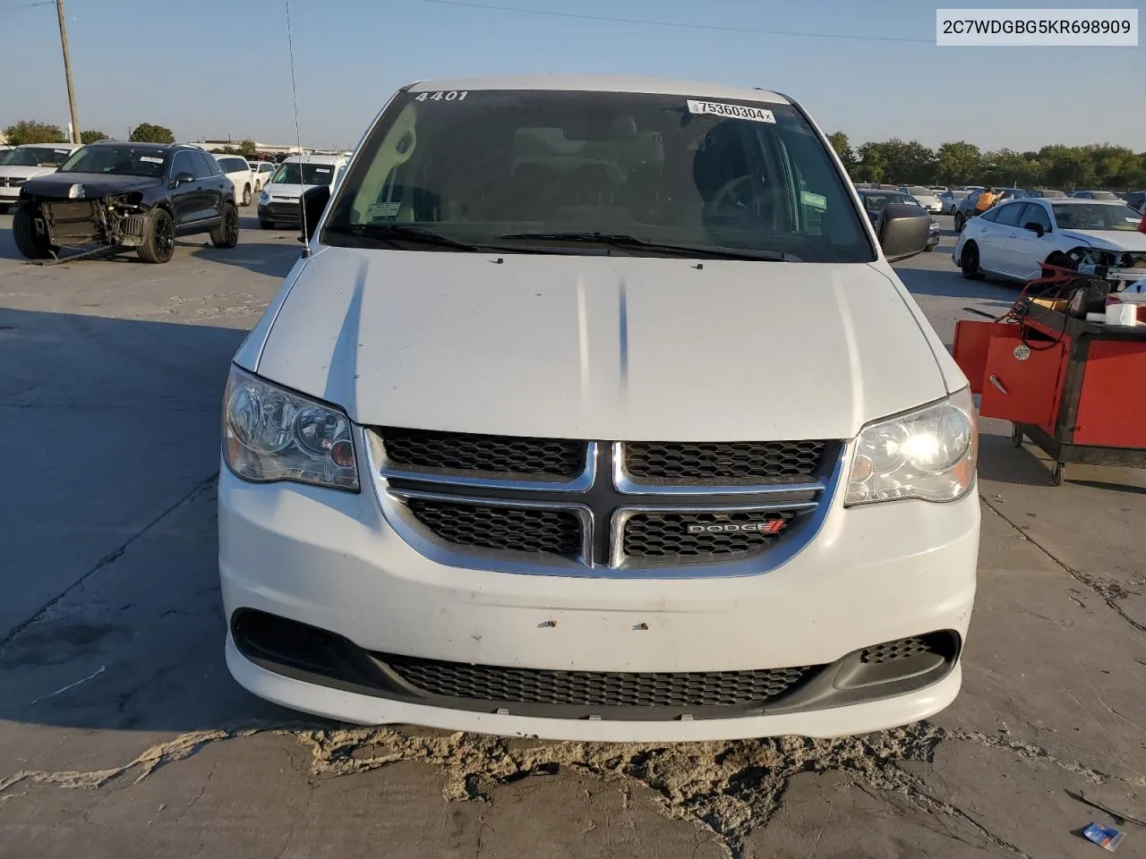 2019 Dodge Grand Caravan Se VIN: 2C7WDGBG5KR698909 Lot: 75360304