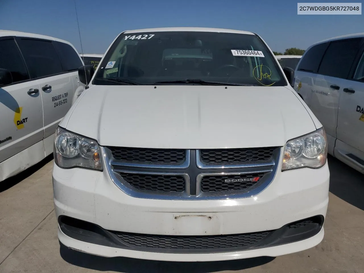 2019 Dodge Grand Caravan Se VIN: 2C7WDGBG5KR727048 Lot: 75360464