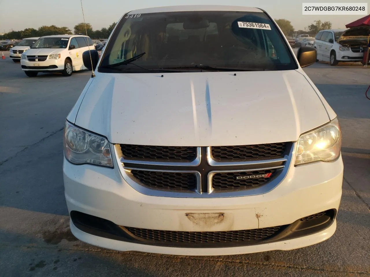 2019 Dodge Grand Caravan Se VIN: 2C7WDGBG7KR680248 Lot: 75361564