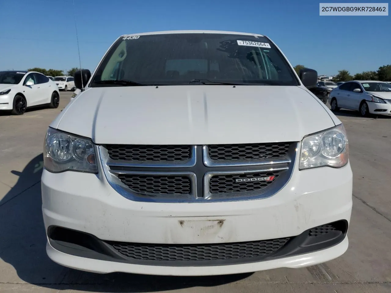 2019 Dodge Grand Caravan Se VIN: 2C7WDGBG9KR728462 Lot: 75362664